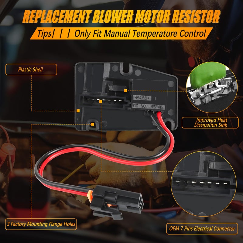 FAERSI HVAC Fan Blower Motor Resistor 89019101 973-000 15-80571 Replacement for Buick Century, Regal/Chevy Impala, Corvette, Monte Carlo/Pontiac Grand Prix Montana Year 1997-2005 - Image 3